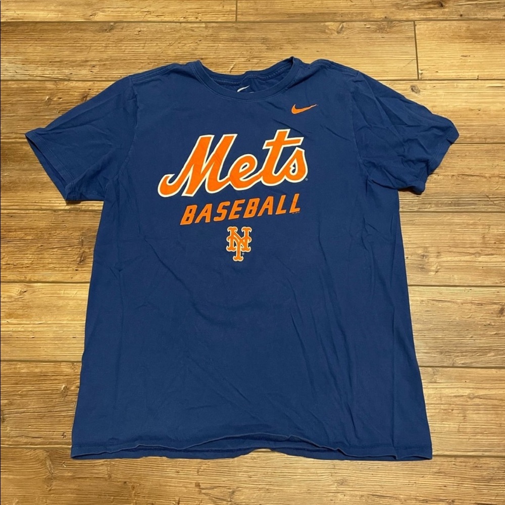 New York Mets Nike Baseball Blue and Orange Large T-Shirt